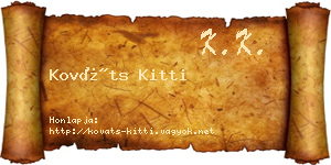 Kováts Kitti névjegykártya