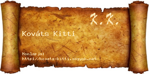 Kováts Kitti névjegykártya